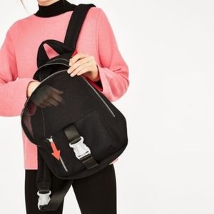 Zara black Mesh Backpack